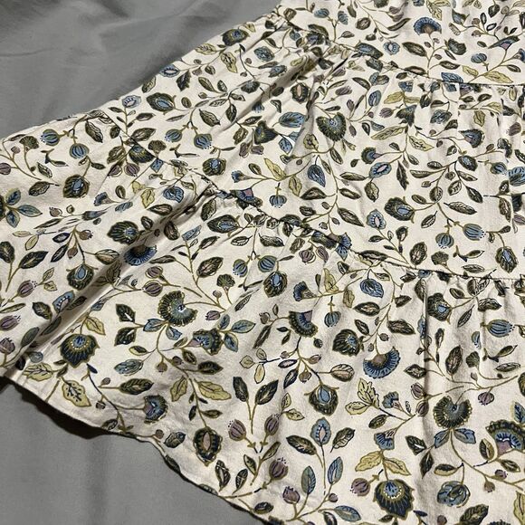 Little Planet Carters Cream Blue Green Floral Strappy Dress Linen Blend Girls 3T - Picture 2 of 9